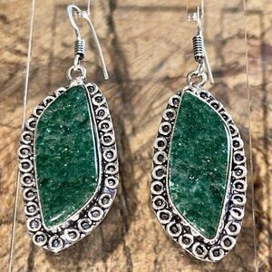 Green Aventurine Earrings 1 7/8”